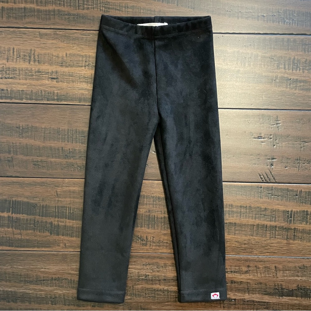 Appaman Girls Faux Suede Velvety Black Leggings